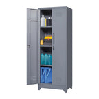 Meuble de rangement métallique avec porte verrouillable et range-balai