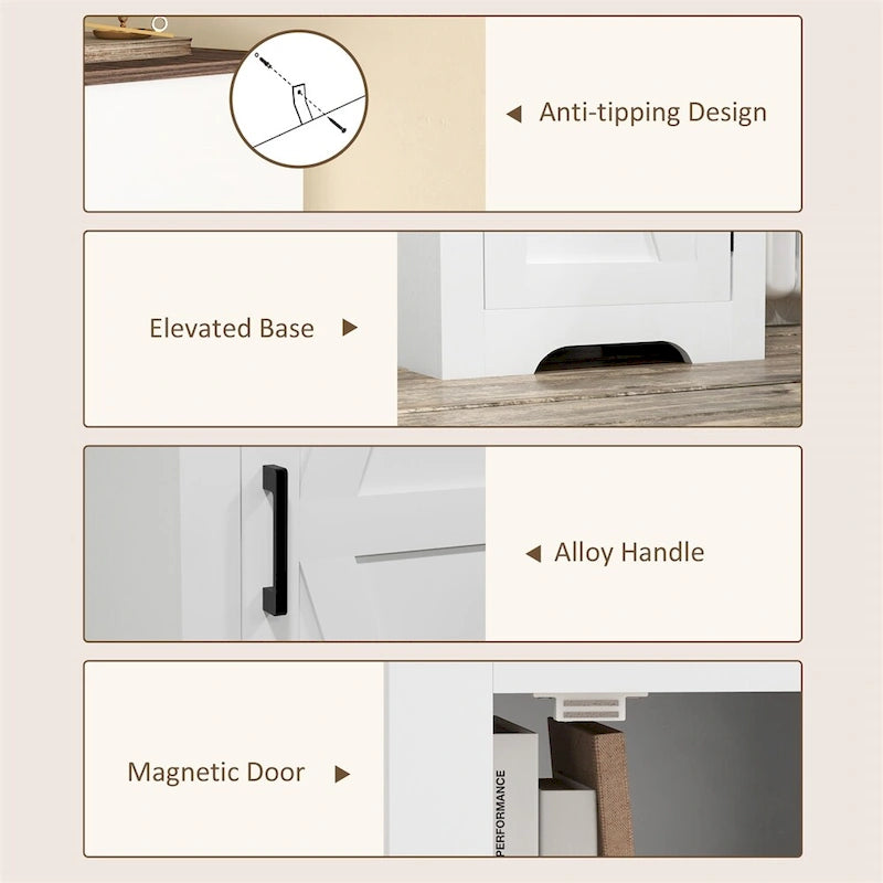 Aufbewahrungsschrank im Landhausstil mit Einlegeboden und einer Scheunentür