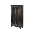 Traditional Wood Kitchen Display Cabinet, Dining Storage, Black